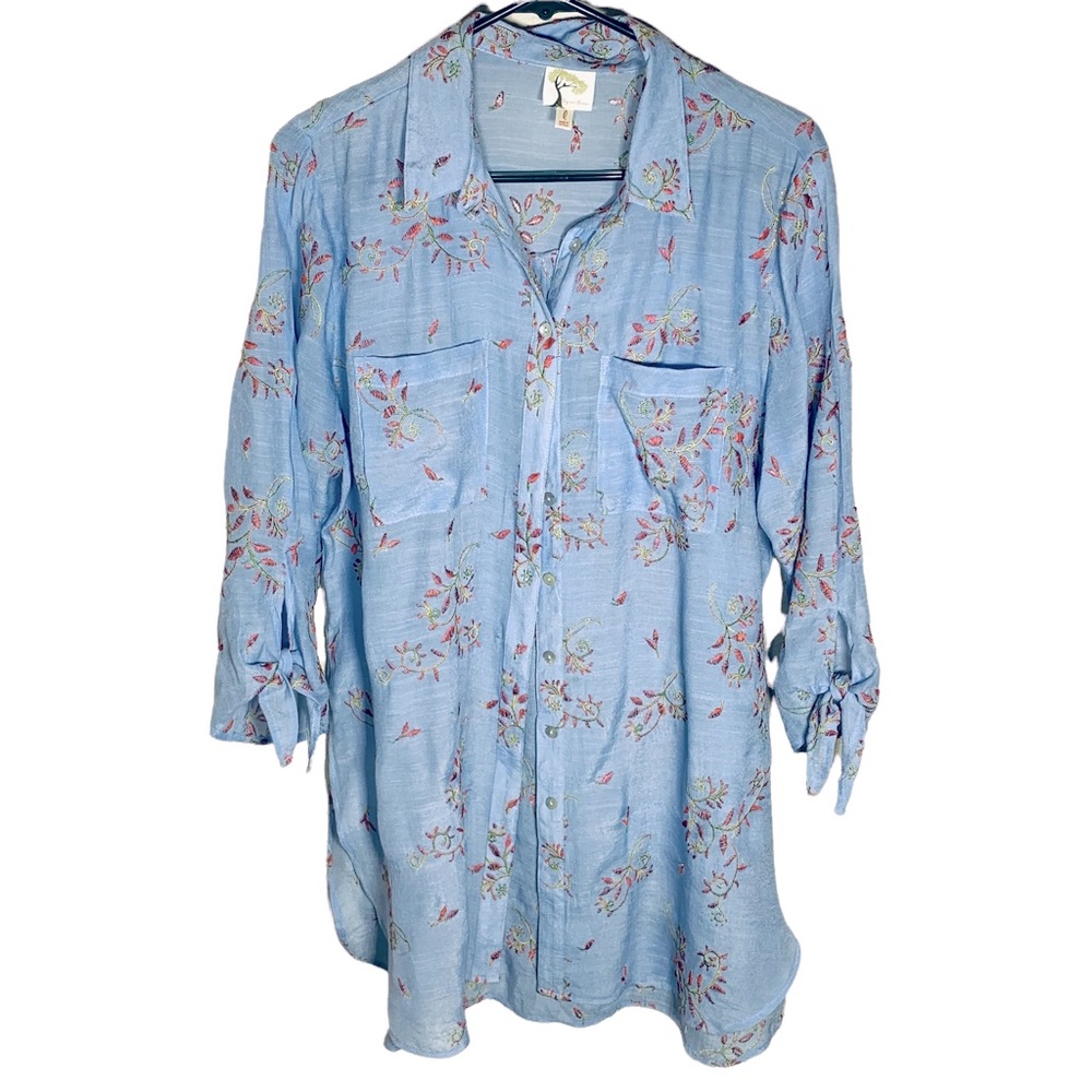 Anthropologie Fig and Flower button down top